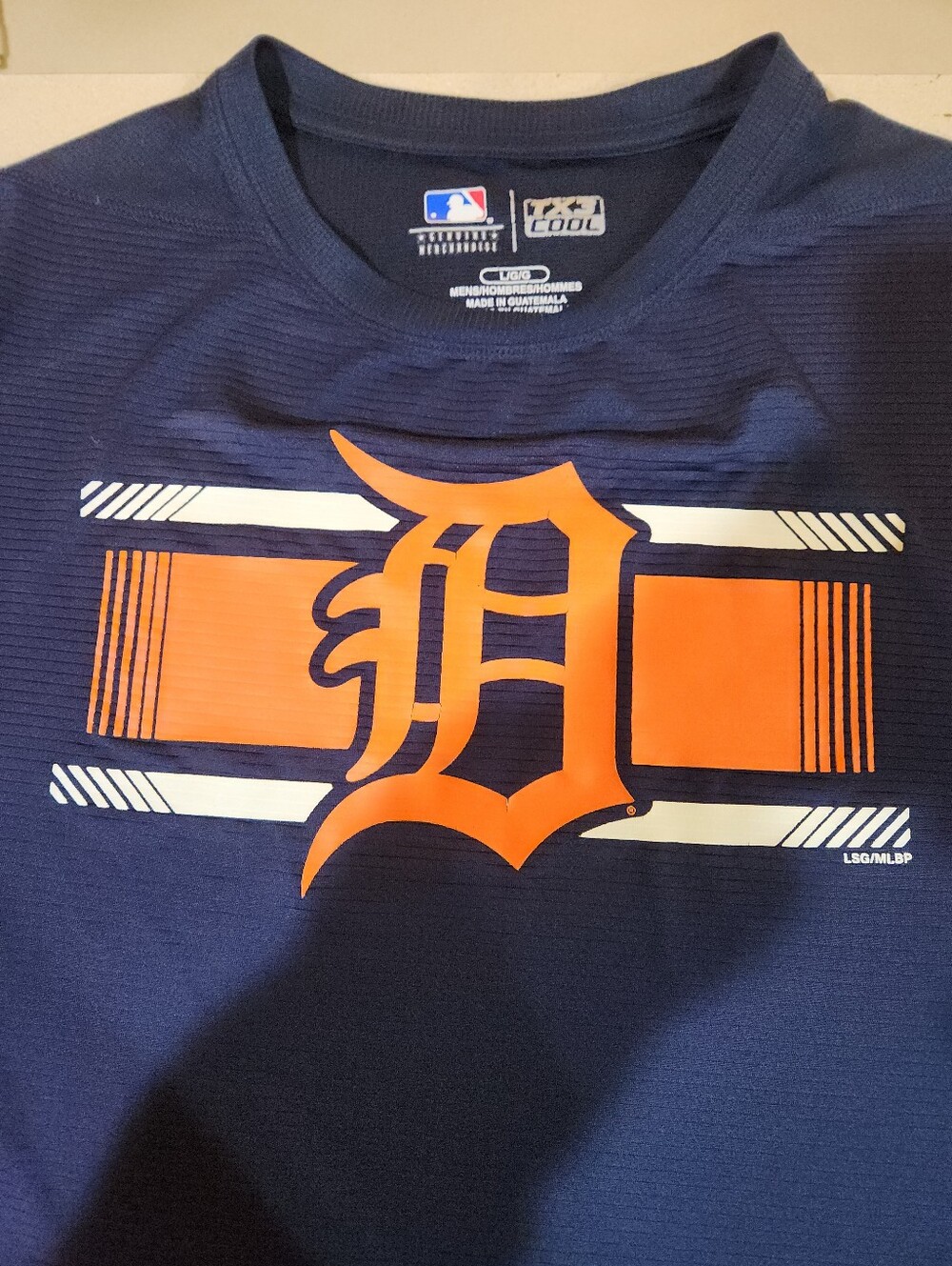 Majestic Navy Tee with Orange Detroit D Logo